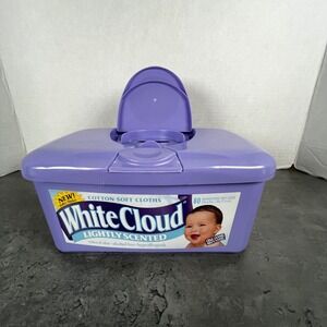 VTG White Cloud Cotton Cloths Wipes Dispenser‎ Reusable Purple - Dispenser Only